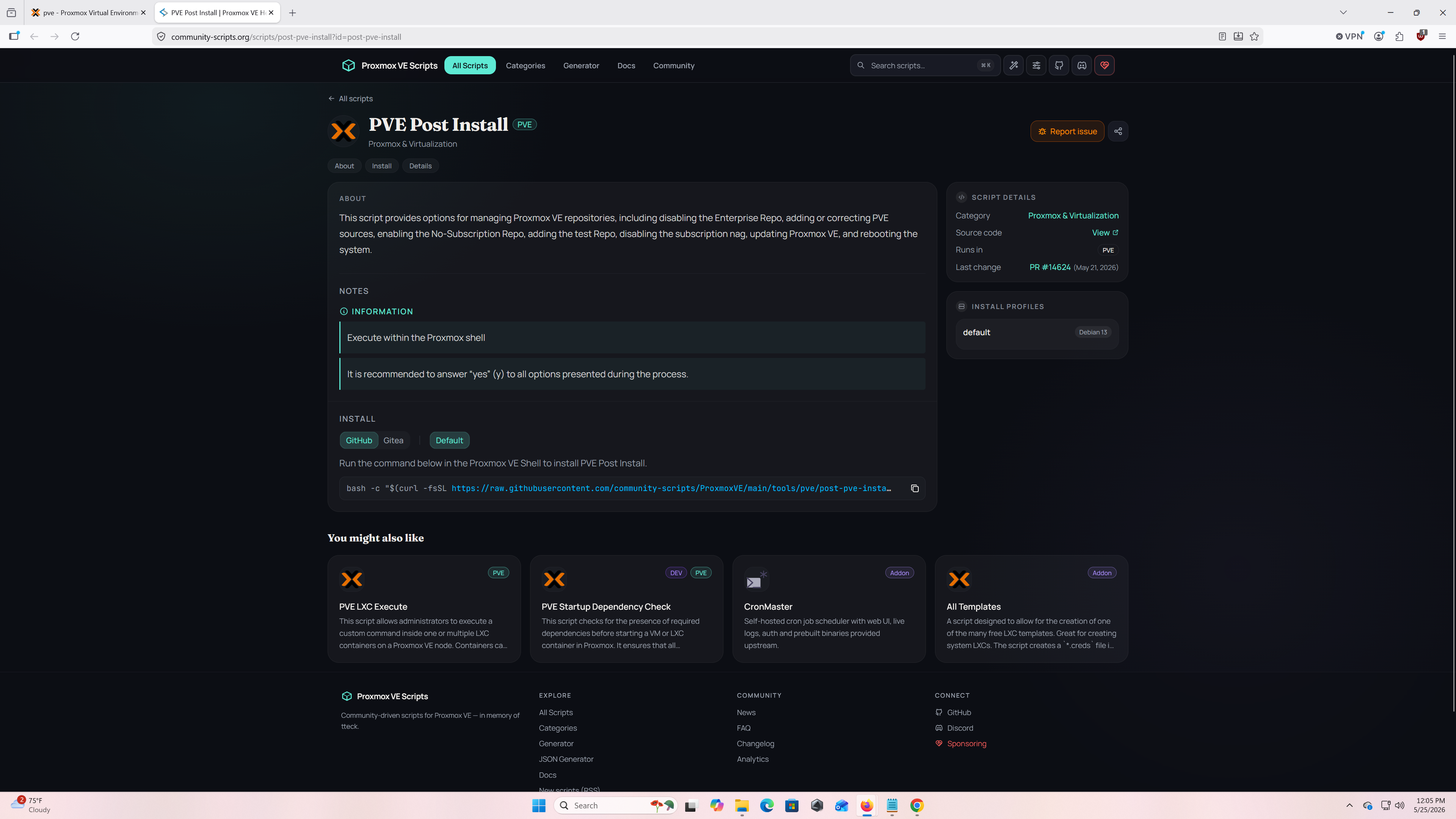 PVE Post Install script